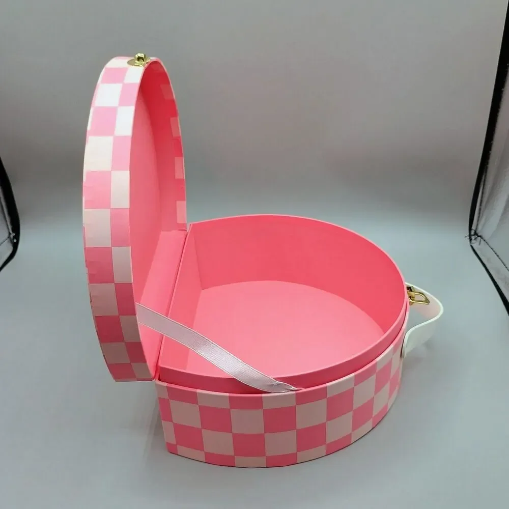 Small Novelty Suitcase Pink/White Checkered Target Bullseye Playground 2024